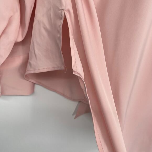 Joie Blouse Women’s Large Pink Blush Secretary Bow Feminine Silky Romantic - Picture 7 of 10